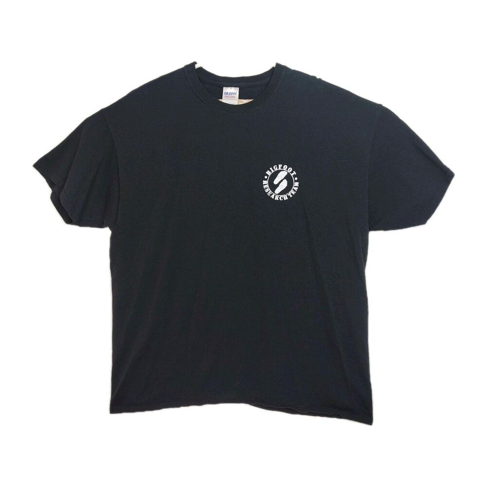 Gildan Heavy Cotton "Bigfoot Research Team" T-Shirt Men's XL Black Graphic Print